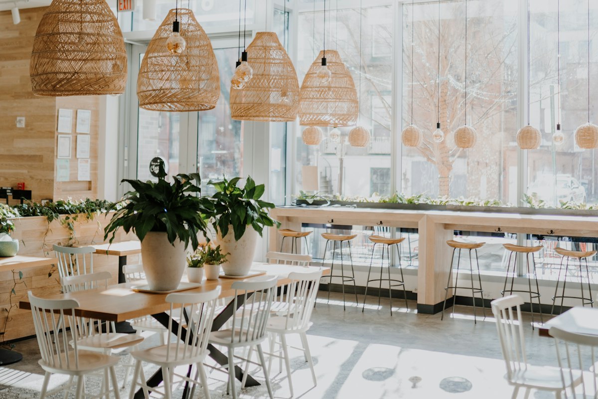 An empty restaurant, ready to open